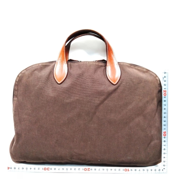 HERMES HAND BAG BROWN CANVAS - Picture 10 of 10